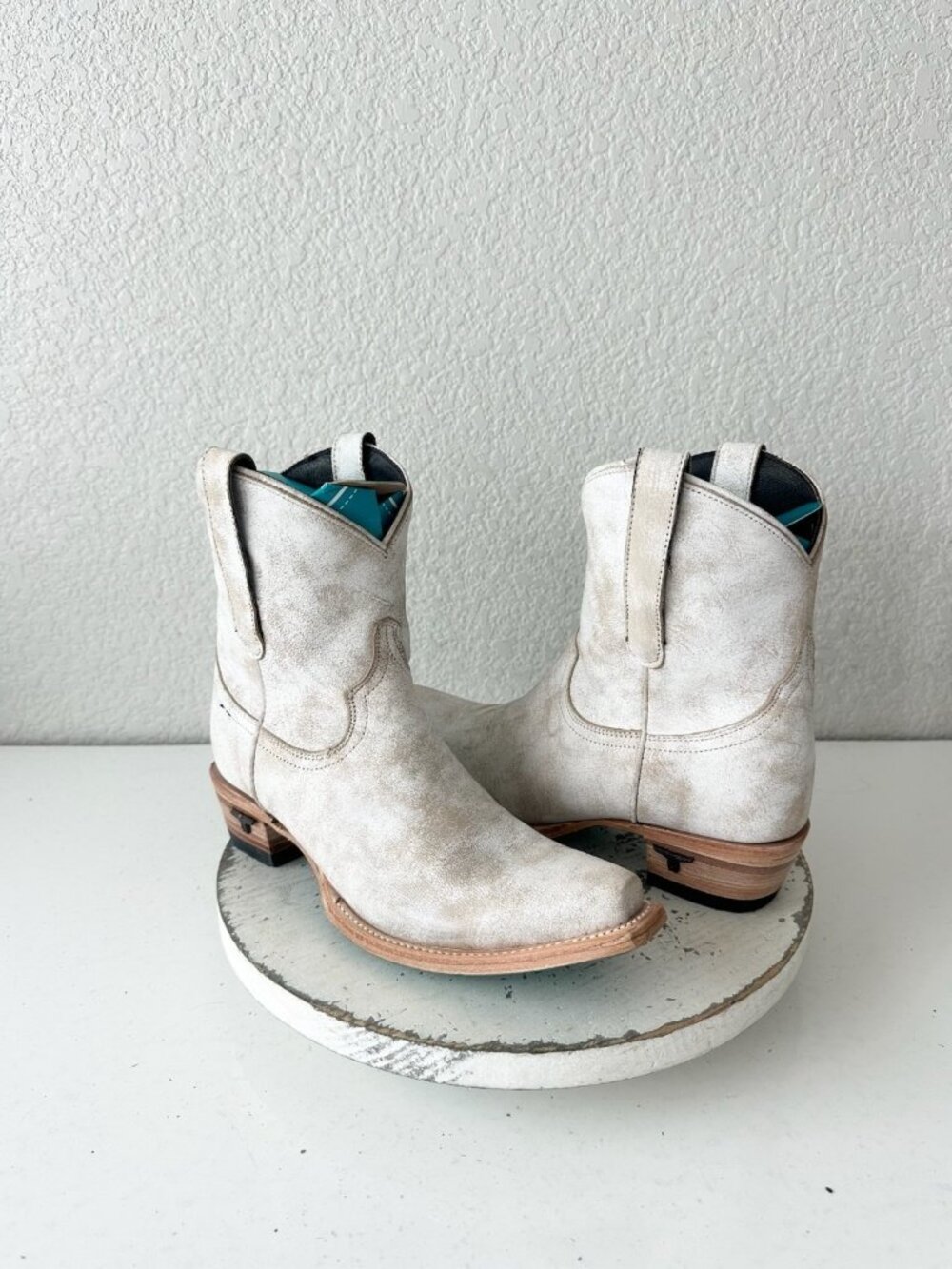 Lane EMMA JANE Ceramic Crackle Cowboy Bootie Cowgirl Western Short Boots 7.5